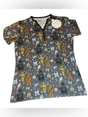 Little Sleepies Star Wars Bamboo Pajama Top Womens Small May The Force Yoda NWT